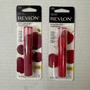 Revlon Kiss Balm 030 Sweet Cherry & Berry Burst  0.09 Oz Each.